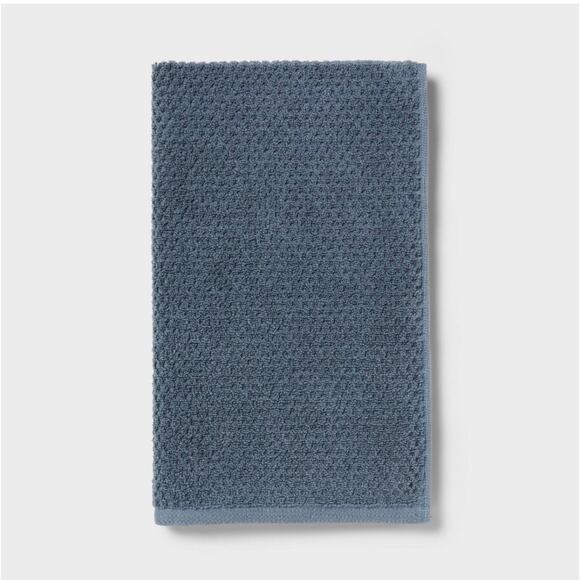 Threshold Luxe Textured Dot Hand Towel 12 Pcs Set Blue 16 x 27 Jacquard Cotton - Picture 1 of 6